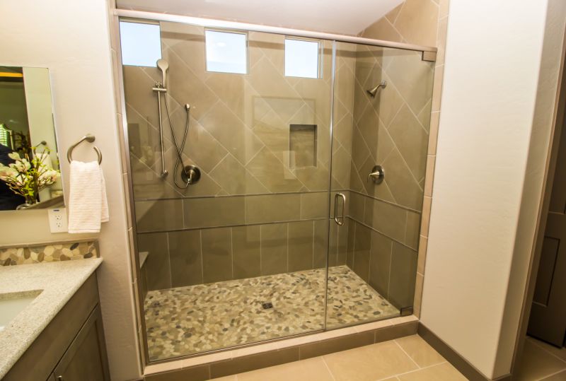 Corner Shower with Glass Enclosure