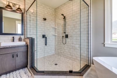 Modern Shower with Matte Finish Fixtures