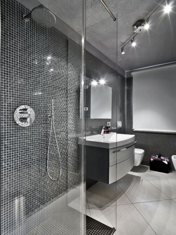 Elegant Shower with Decorative Tiles